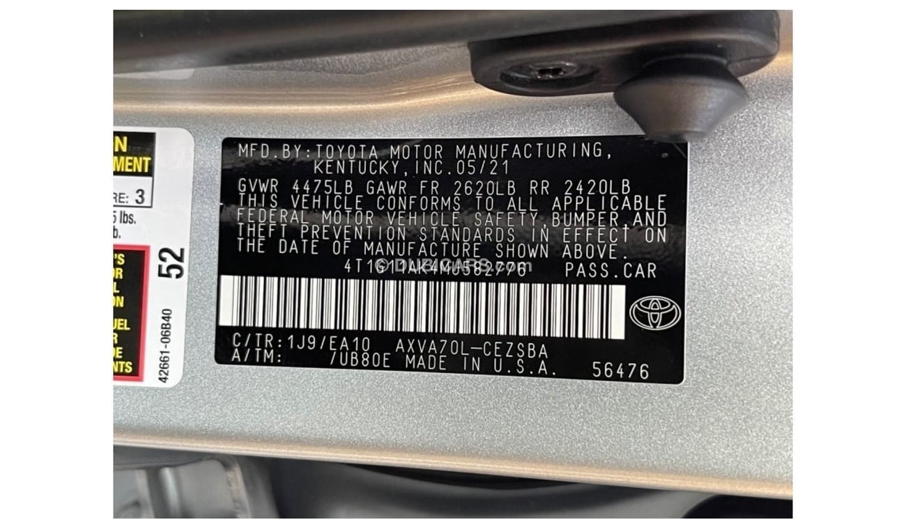 Toyota Camry 2021 TOYOTA CAMRY SE IMPORTED FROM USA