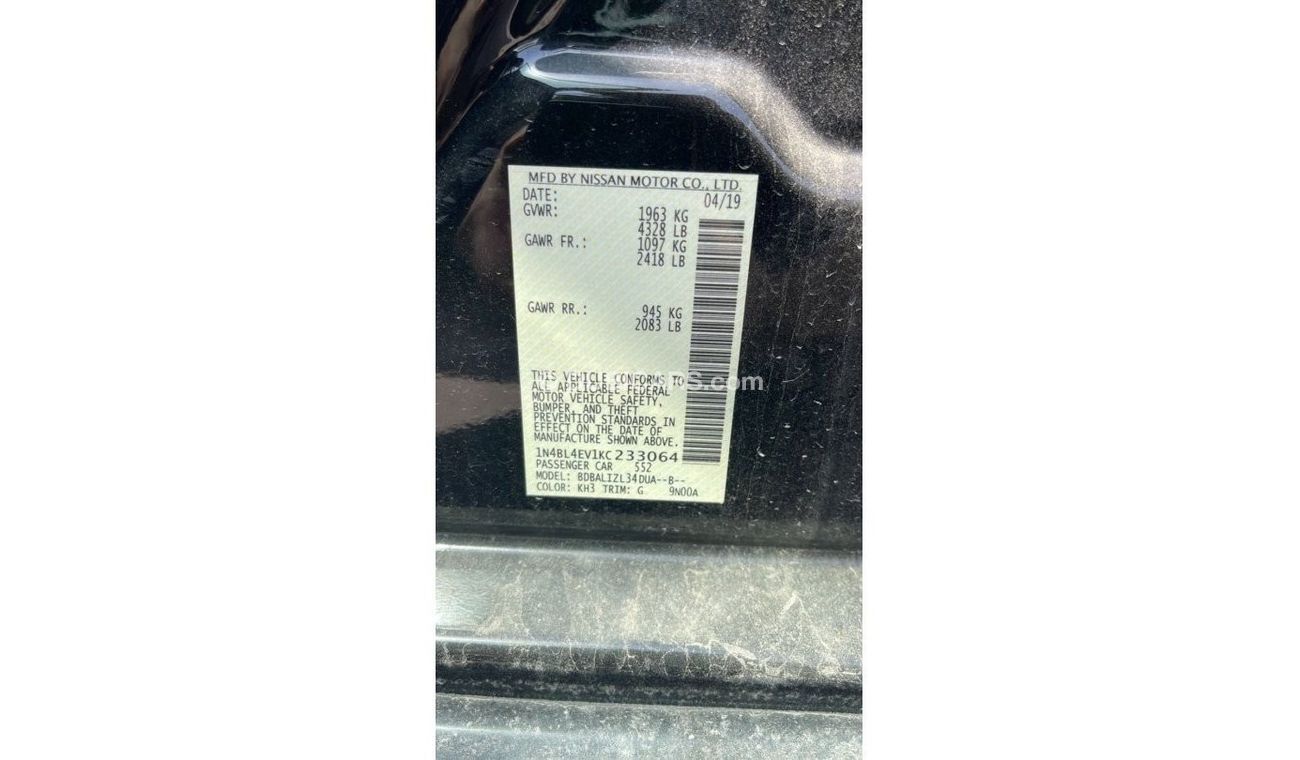 Nissan Altima 2019 PUSH START FULL OPTION (+971507974008) Contact