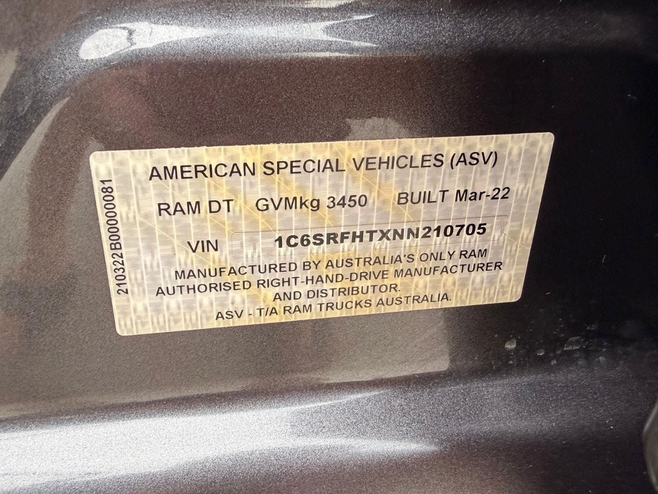 RAM 1500 Export from Australia