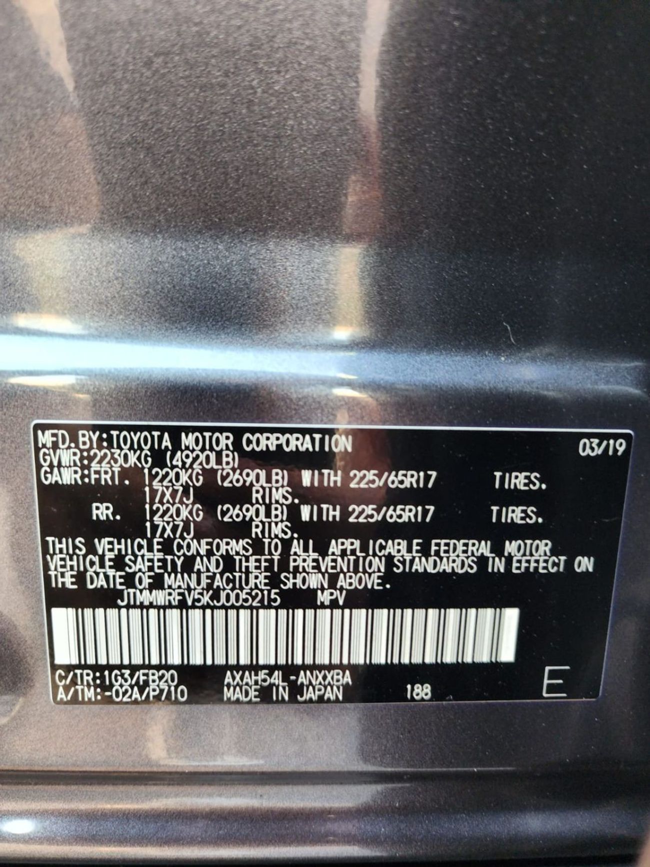 Toyota RAV4 TOYOTA RAV4 LE HYBRID 2019