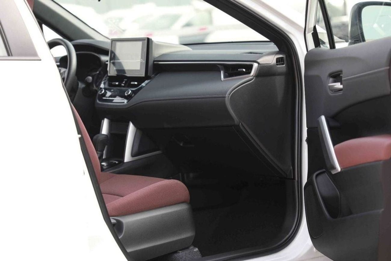 تويوتا كورولا كروس 2025 TOYOTA COROLLA CROSS MID 1.8 Hybrid - PLATINUM WHITE PEARL inside RED | Export Only
