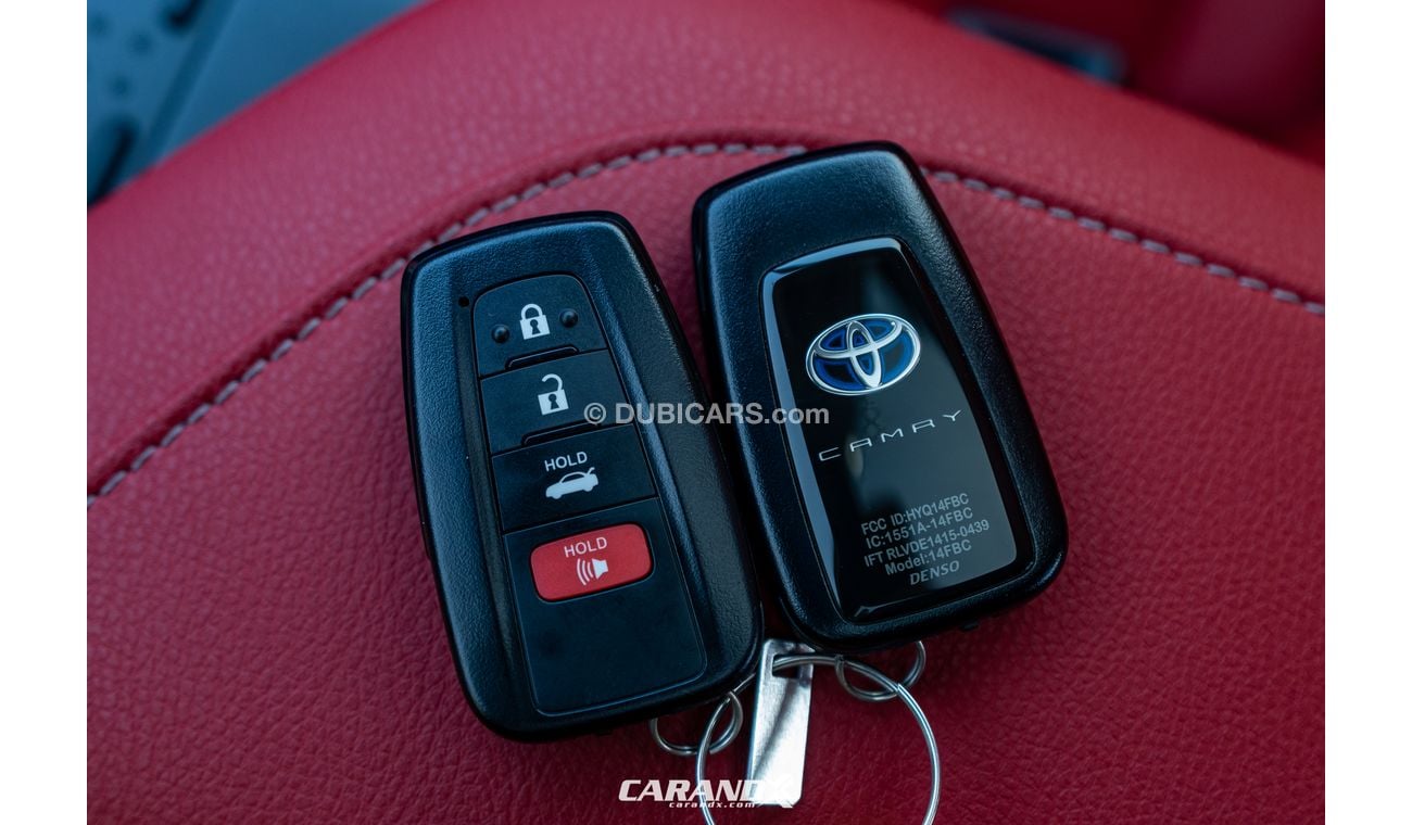 Toyota Camry XSE Hybrid Black / Red Interior