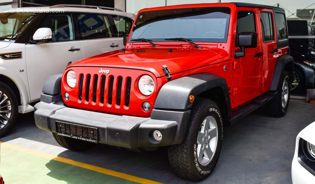 Jeep Wrangler Sport Unlimited, 3.6L-V6 4X4, GCC Specs with Warranty and Service until Nov 2021 or 100,000km