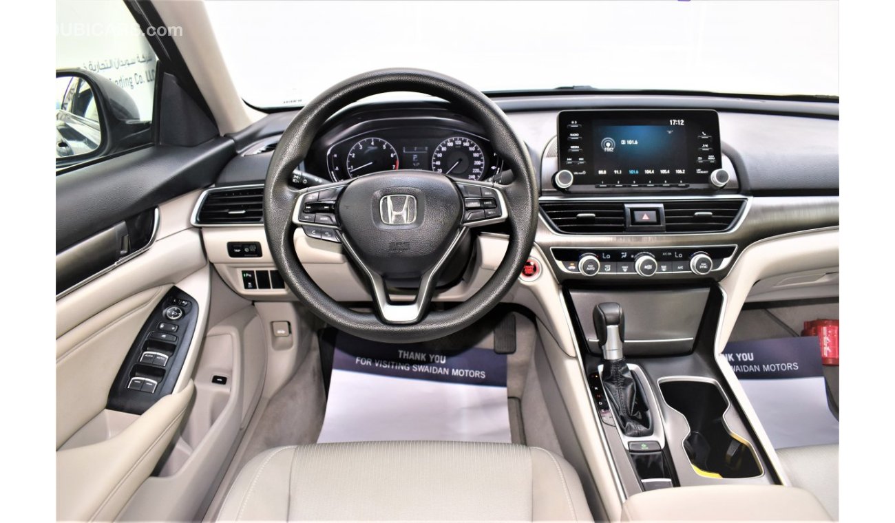 Honda Accord | AED 1760 PM | 0% DP | 1.5 TURBO LXI 2019 GCC DEALER WARRANTY