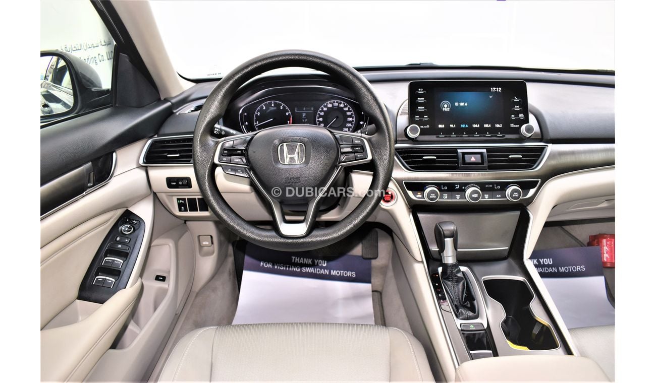 Honda Accord | AED 1760 PM | 0% DP | 1.5 TURBO LXI 2019 GCC DEALER WARRANTY