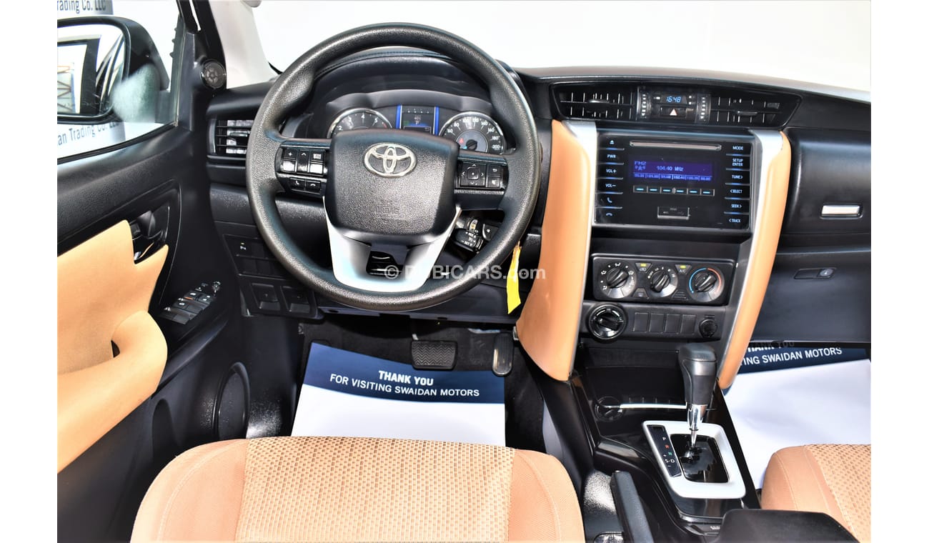 Toyota Fortuner AED 1439 PM | 2.7L EXR 4WD GCC DEALER WARRANTY