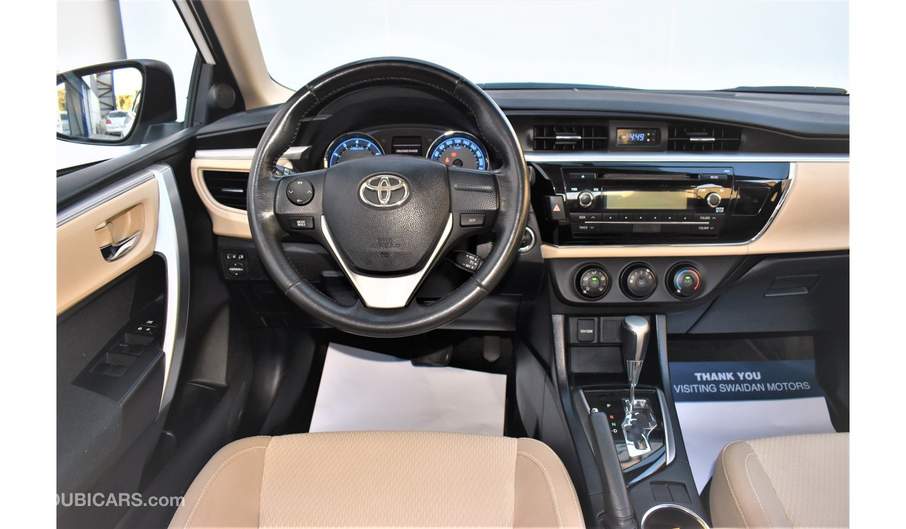 Toyota Corolla 1.6L SE+ 2015 GCC SPECS