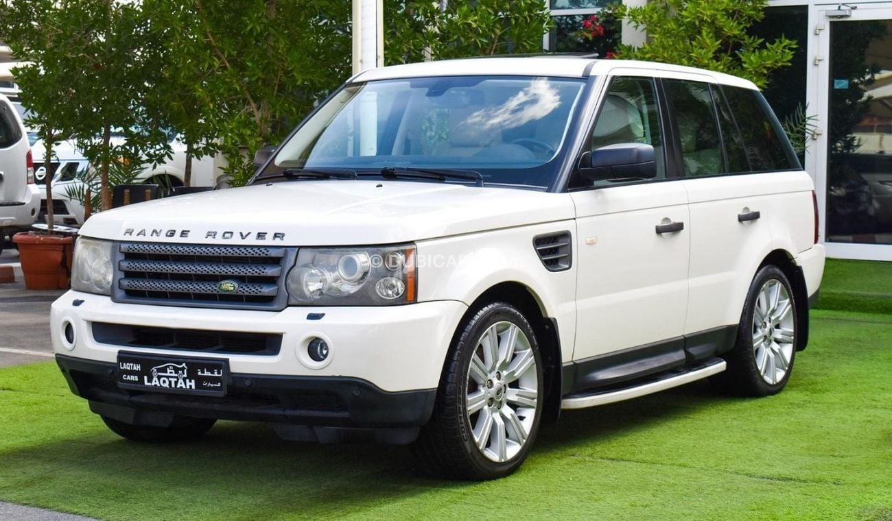 Land Rover Range Rover Sport 2009 Gulf model, white color, beige interior, one number, leather hatch, fixed control wheels, rear