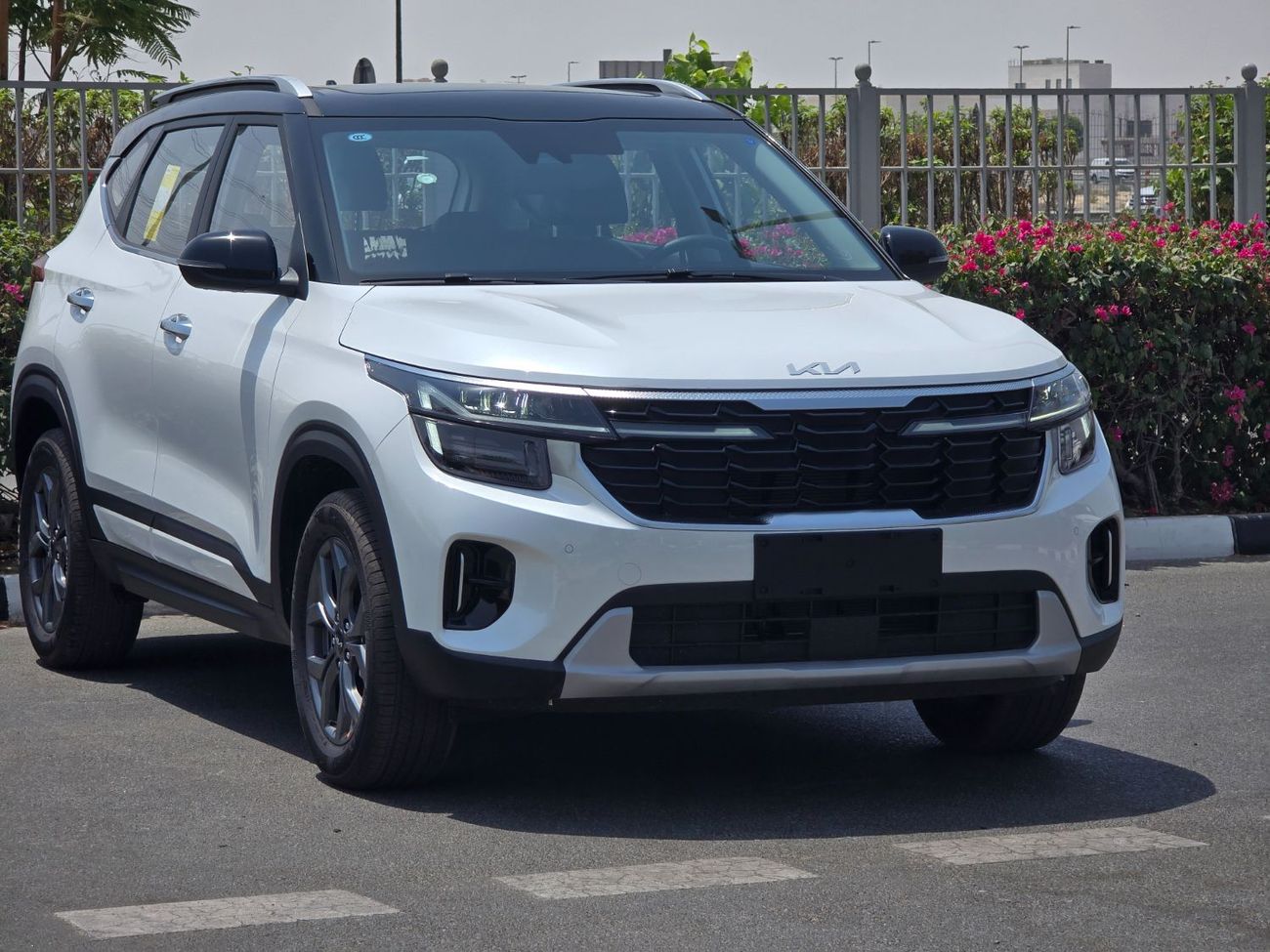 Kia Seltos available white dual tone and grey dual tone