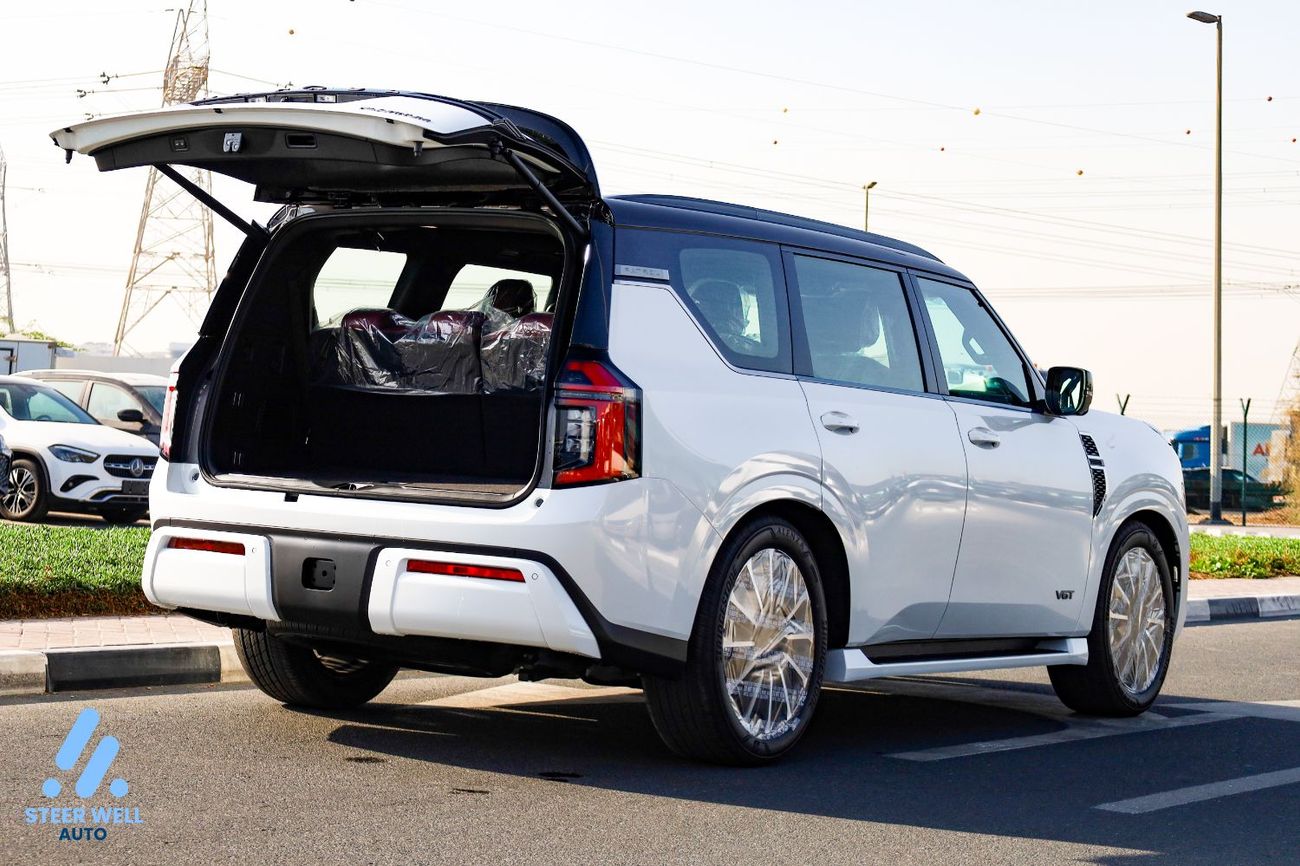 Nissan Patrol LE Platinum 2026 | Twin-Turbo AWD | 9AT | 8-Seater | Dual-Tone Black Roof & White Body