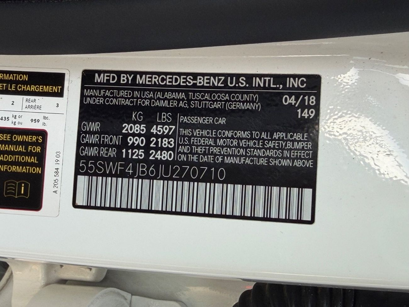 Mercedes-Benz C 300 Luxury 2.0L 2018 MERCEDES BENZ C300 FULL OPTIONS IMPORTED FROM USA