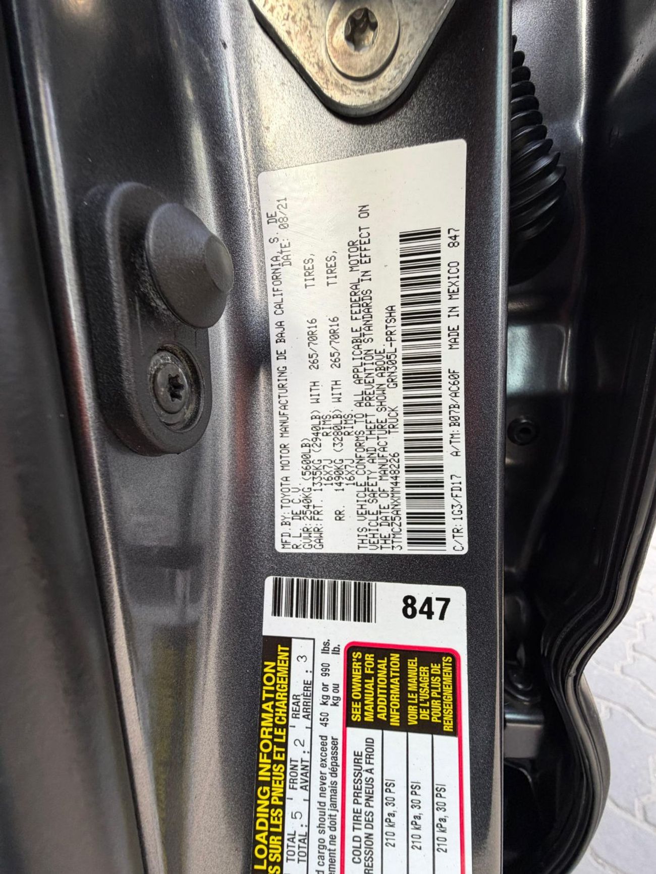 Toyota Tacoma 2021 TOYOTA TACOMA TRD SPORT 4x4  V6 US SPEC