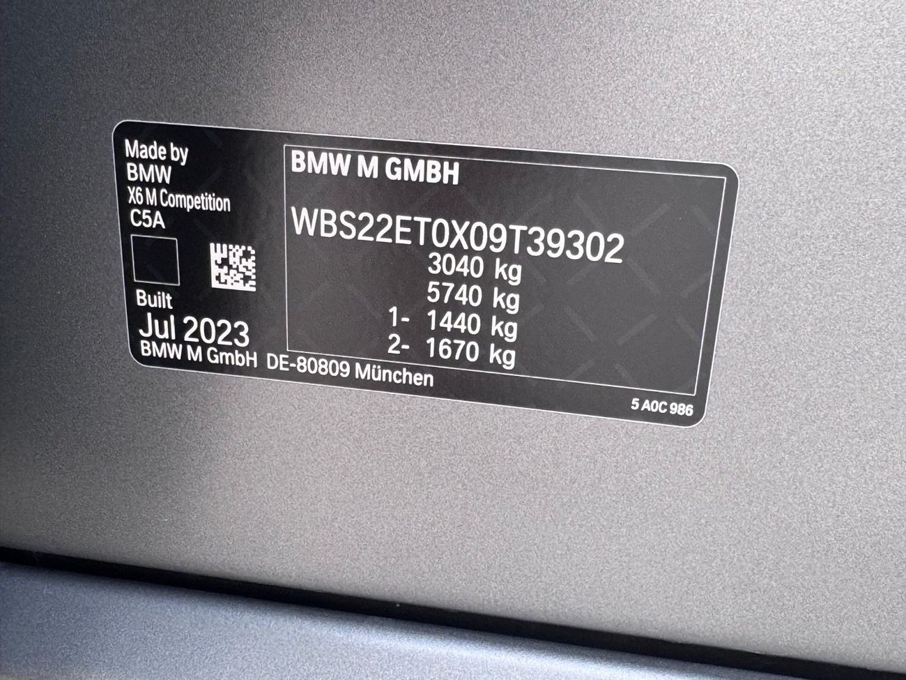 بي أم دبليو X6 M competition Export from Australia