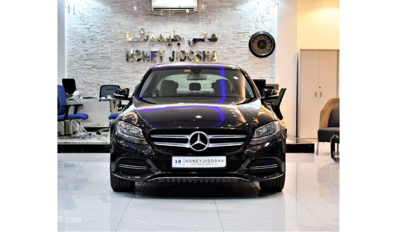 Mercedes-Benz C200 ORIGINAL PAINT! ( صبغ وكاله ) LOW MILEAGE 54,000 KM! Mercedes Benz C200 2015 Model!! in Black Color!