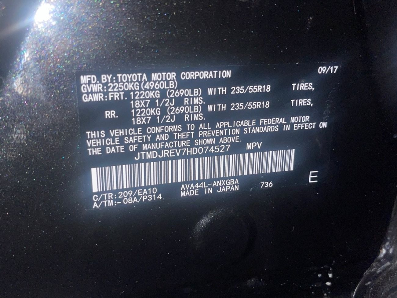 تويوتا راف ٤ 2017 TOYOTA RAV4 LIMITED HYBRID 4x4 360CAMERA FULL OPTIONS IMPORTED FROM USA