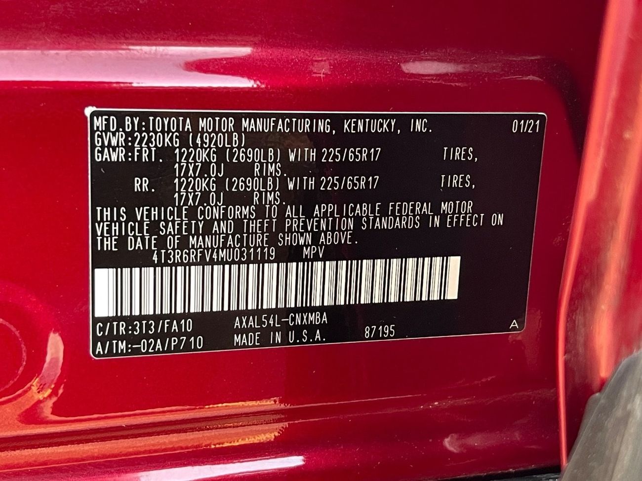 Toyota RAV4 XLE 2.5L 2021 TOYOTA RAV4 XLE HYBRID 4x4 IMPORTED FROM USA