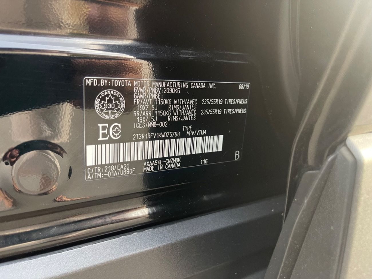 Toyota RAV4 2019 RAV4 xle AWD premium