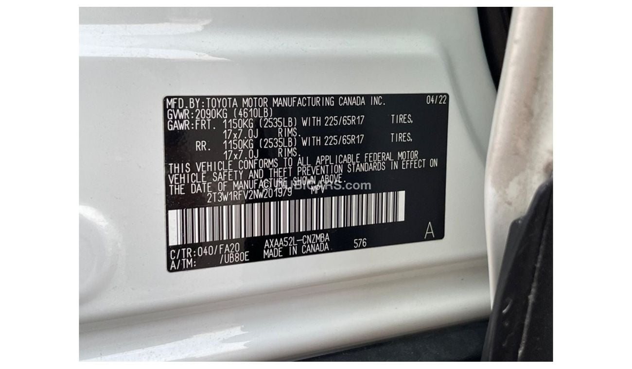 Toyota RAV4 2022 TOYOTA RAV4 XLE FULL OPTIONS IMPORTED FROM USA