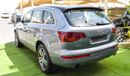 Audi Q7 2009 GCC model, silver color, saffron interior, leather panorama, cruise control, sensor wheels, in
