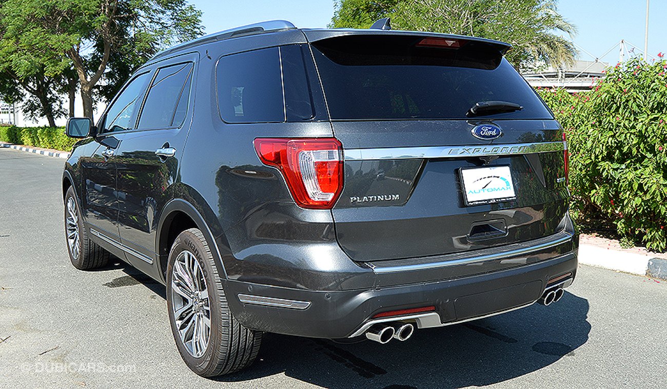 Ford Explorer Platinum Luxury Edition Ecoboost 4WD, 3.5-V6 GCC, 0km w/ 3Years or 100K km WTY  + 3 Years Service