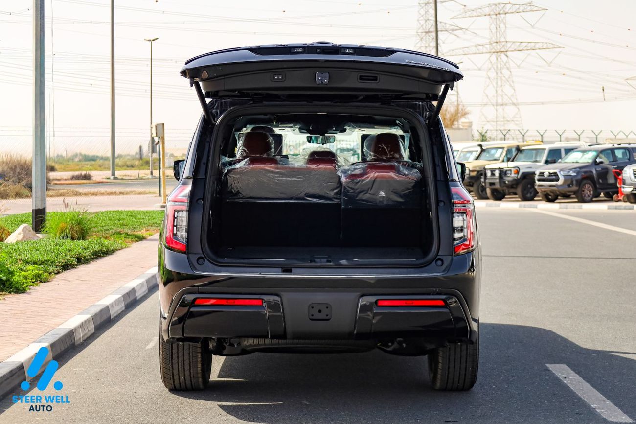 نيسان باترول LE Platinum | GCC Specs | 3.5L Twin-Turbo V6 | AWD | 9AT | 8-Seater | Height Control | Red Interior