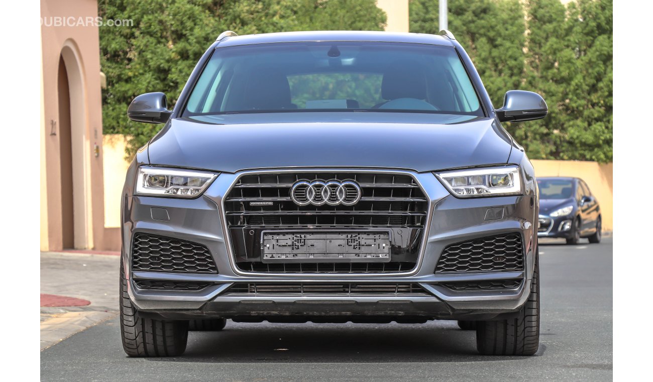 Audi Q3 40 TFSI S-Line 2018 GCC under Agency Warranty with Zero Down-Payment.