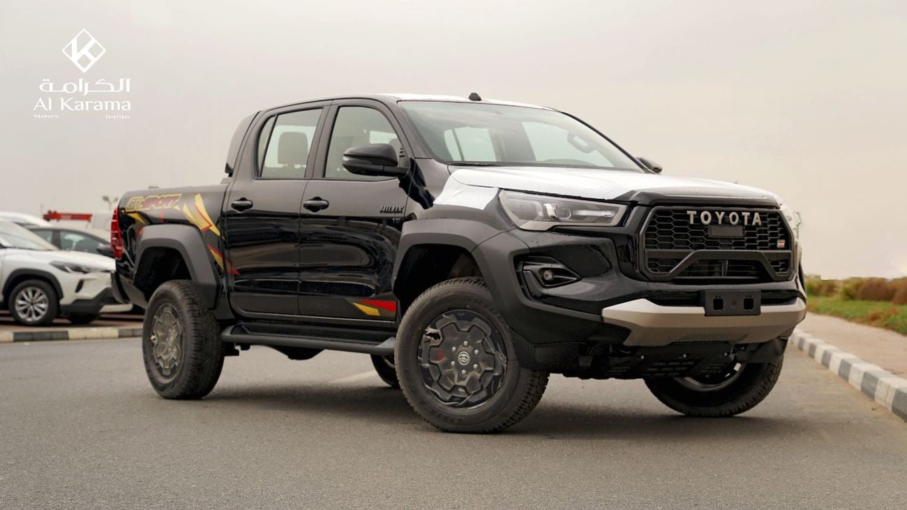 تويوتا هيلوكس محرك V6 | كامل المواصفات | كاميرا 360 درجة | مبدلات سرعة يدوية | هيكل عريض | لون أسود أنيق |