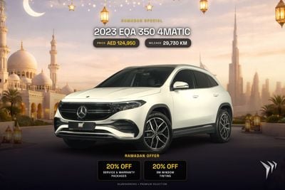 Mercedes-Benz EQA 350 0% Downpayment | AED 1,796 P/M | EMC Mercedes-Benz Service and Warranty Package Until 2028