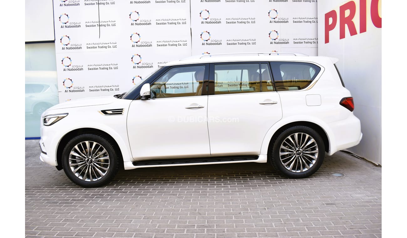 إنفينيتي QX80 AED 3359 PM | LUXURY 5.6L V8 4WD GCC DEALER WARRANTY