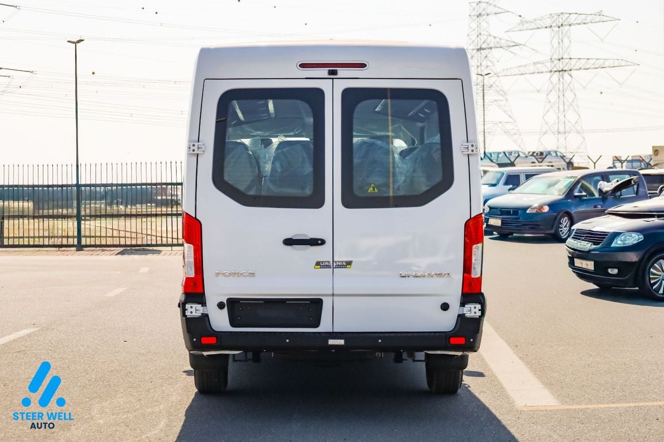 فورس أوربانيا 2026 GCC Specs | 14-Seater | 2.6L Turbo DSL | High Roof | 5 Speed MT | Passenger Van | For Export