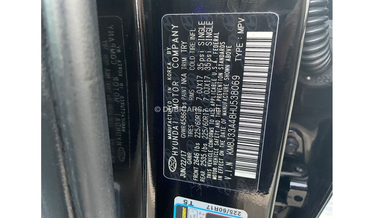 Hyundai Tucson 2017 Hyundai Tucson GDi 2.4L Sports / EXPORT ONLY