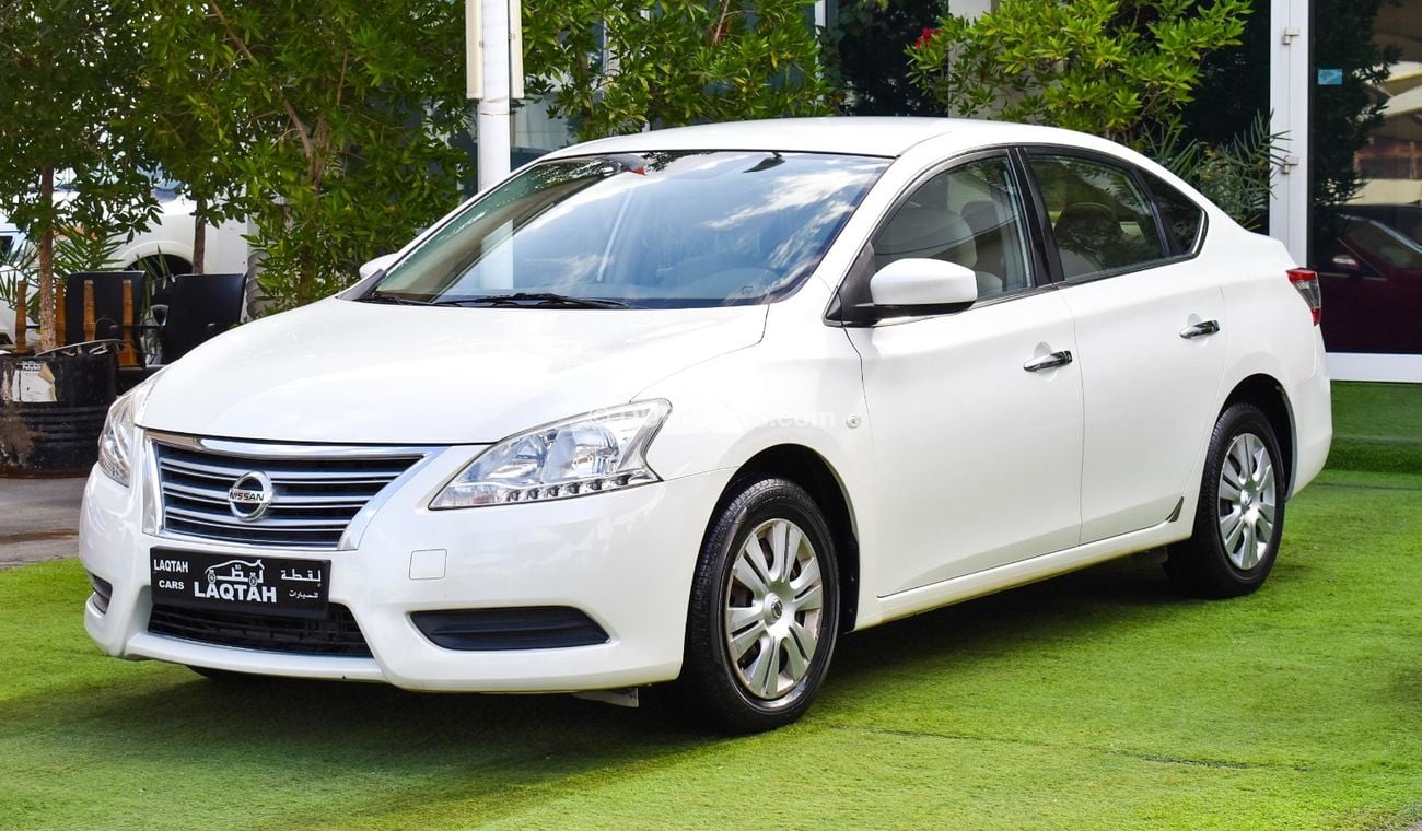 Nissan Sentra GCC, 2016 model, without accidents, white color, beige leather interior, Android screen, rear camera