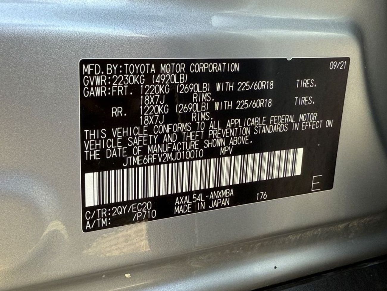 Toyota RAV4 Xse 2.5 l Hybrid 4x4