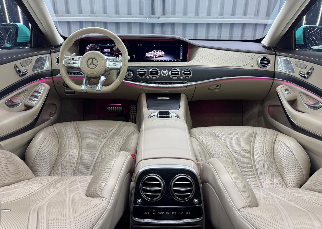 Mercedes Benz S63 AMG STD 4.0L V8 | Maybach Kit| Custom Tiffany green & glitter wrap/pink  finish