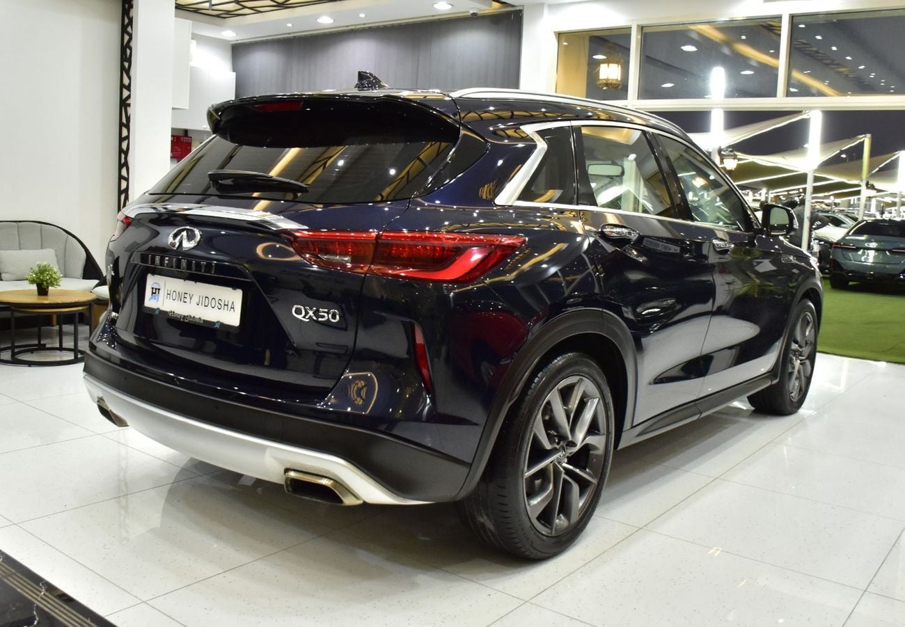 Infiniti QX50 EXCELLENT DEAL for our Infiniti QX50 AWD ( 2021 Model ) in Blue Color GCC Specs