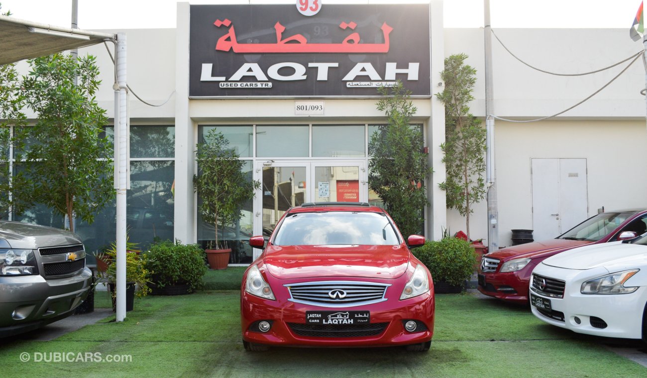 Infiniti G25 Model 2012 red color Gulf number one leather alloy wheels sensors without accidents in excellent con