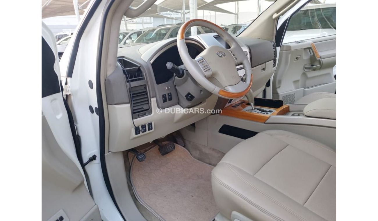إنفينيتي QX56 خليجى موديل 2007  رقم واحد فتحه جلد رنجات حساسات بحاله ممتازه لاتحتاج لأى مصاريف