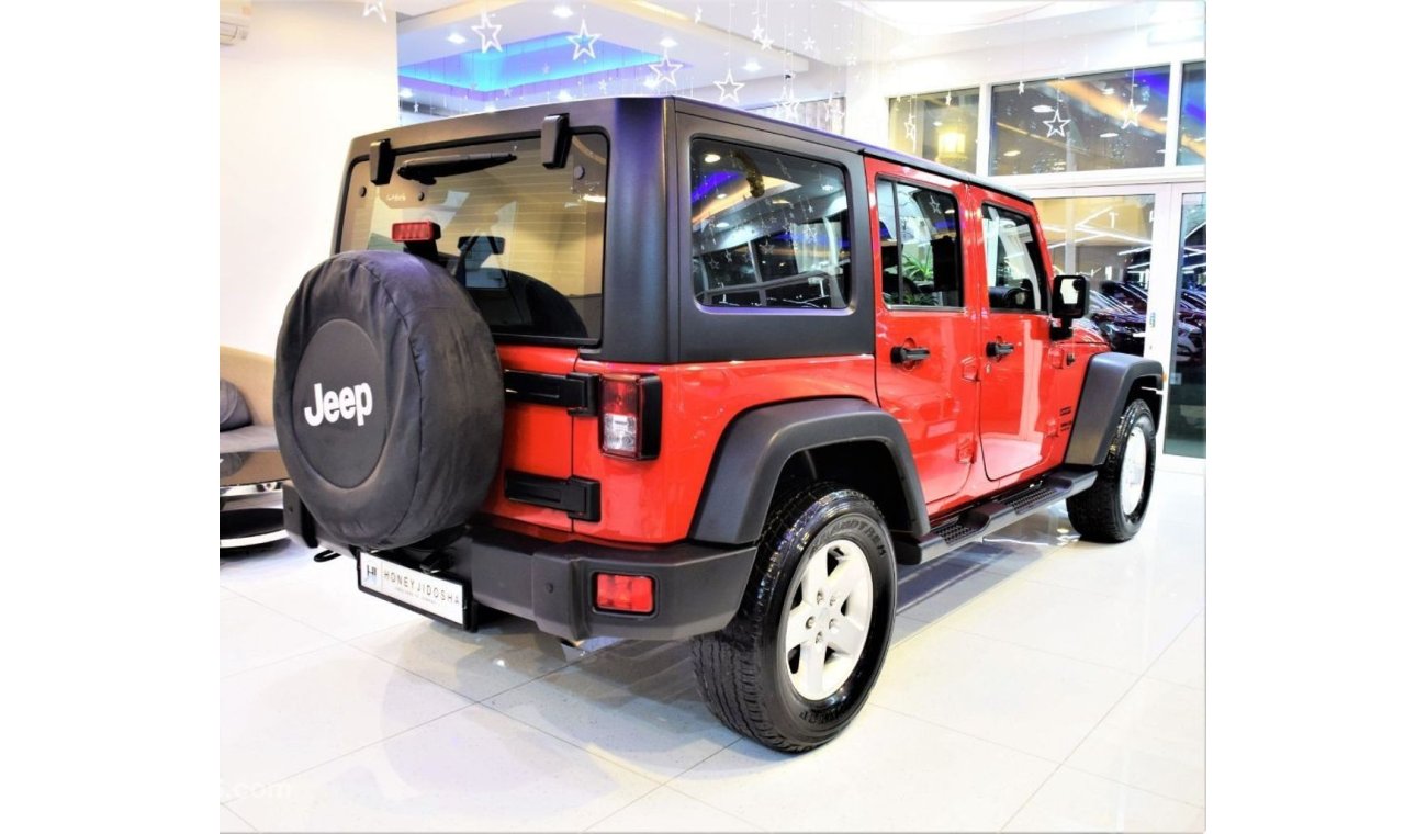 جيب رانجلر ORIGINAL PAINT ( صبغ وكاله ) AMAZING Jeep Wrangler Sport Unlimited 2014 Model!! in Red Color! GCC Sp