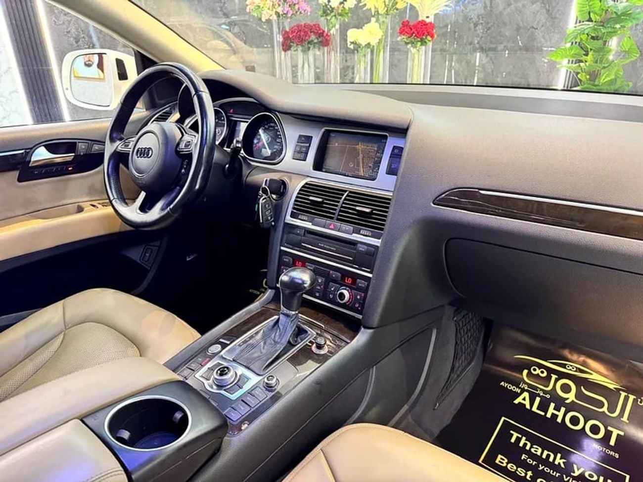 Audi Q7 AMAZING WHITE S_LINE V6 || FULL OPINION || GCC || 7 SEATS || ACCIDENT FREE
