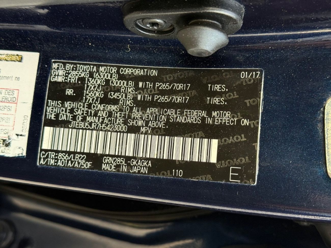 تويوتا Runner4 2017 TOYOTA 4RUNNER SR5 4x4 IMPORTED FROM USA