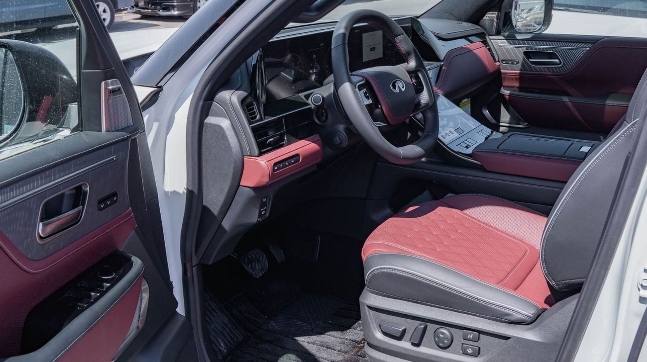 إنفينيتي QX80 AUTOGRAPH CAPTAIN CHAIRS 2026 Infiniti QX80 3.5L AT Petrol with Captain Seat (White-Red)
