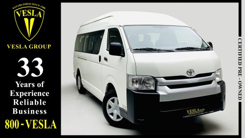 Toyota Hiace HIGH ROOF + ROOF AC / 15 LUXURY SEAT / SIDE GLASS / GCC / WARRANTY + FULL SERVICE HISTORY /1,338DHS