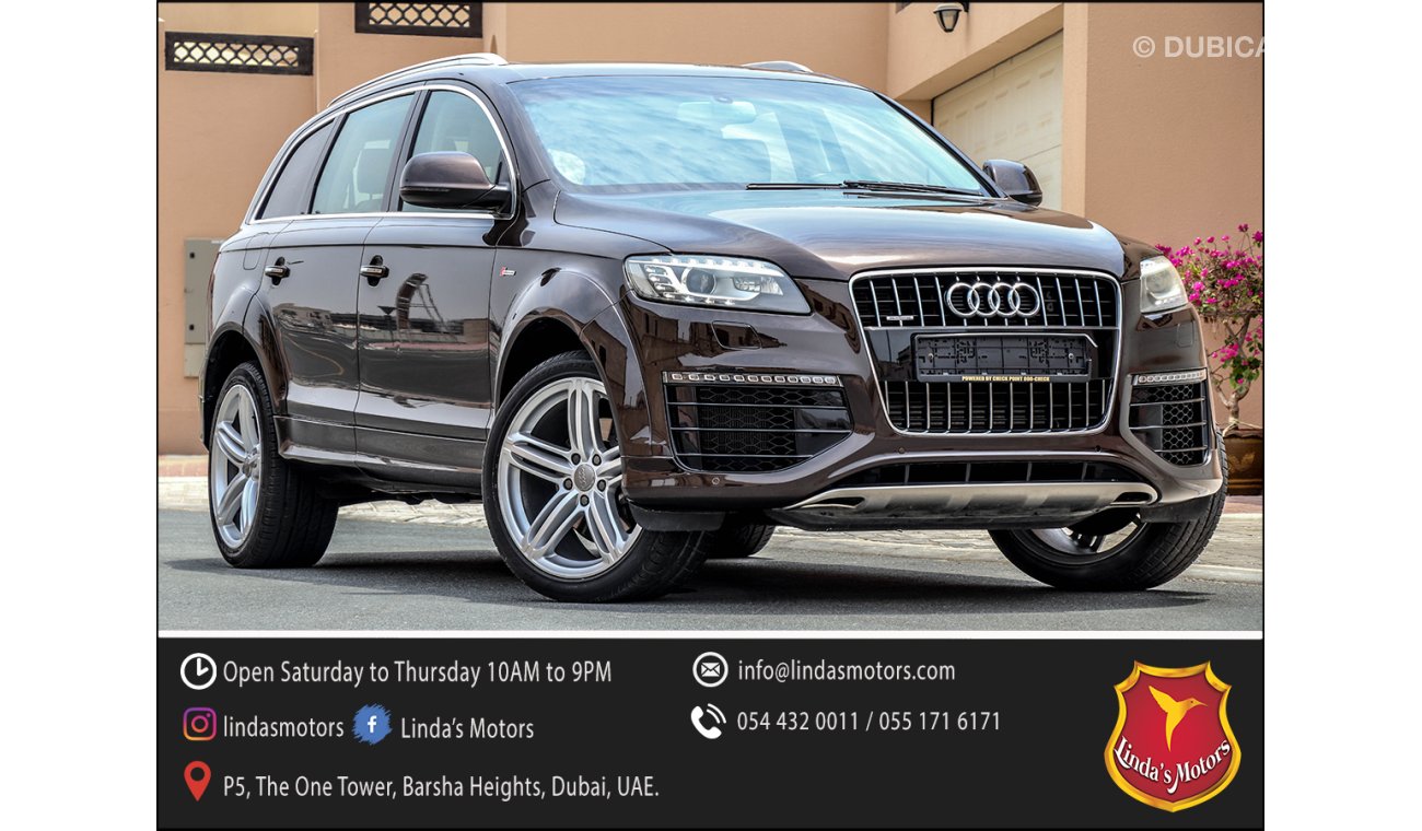 أودي Q7 3L Supercharged 2015 GCC under Agency Warranty with Zero Down-Payment.