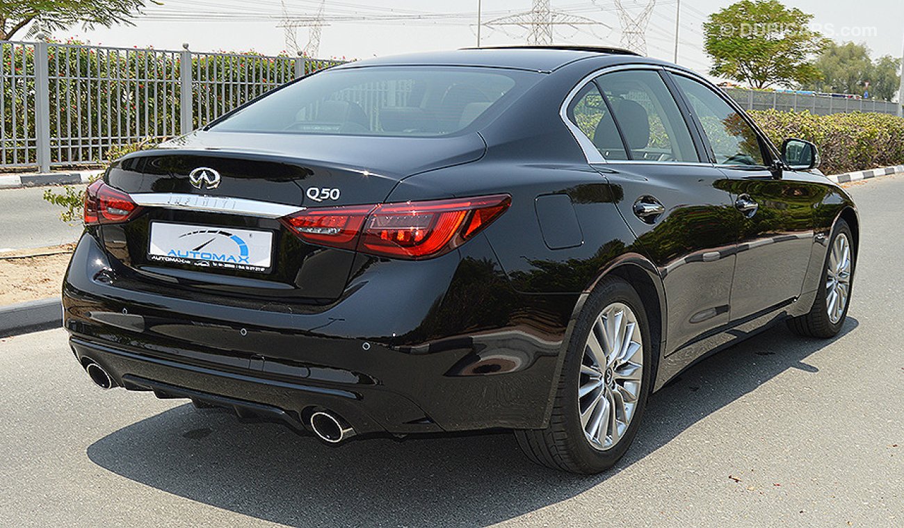 Infiniti Q50 2.0 I-4 Turbo, GCC Specs, 0km w/ 5 Years or 200,000km Warranty from Dynatrade + 1 Free Service