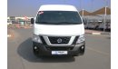 Nissan Urvan 2019 GCC SPECS AND AUTOMATIC GEAR UNDER WARRANTY EXCLUSIVE OF VAT