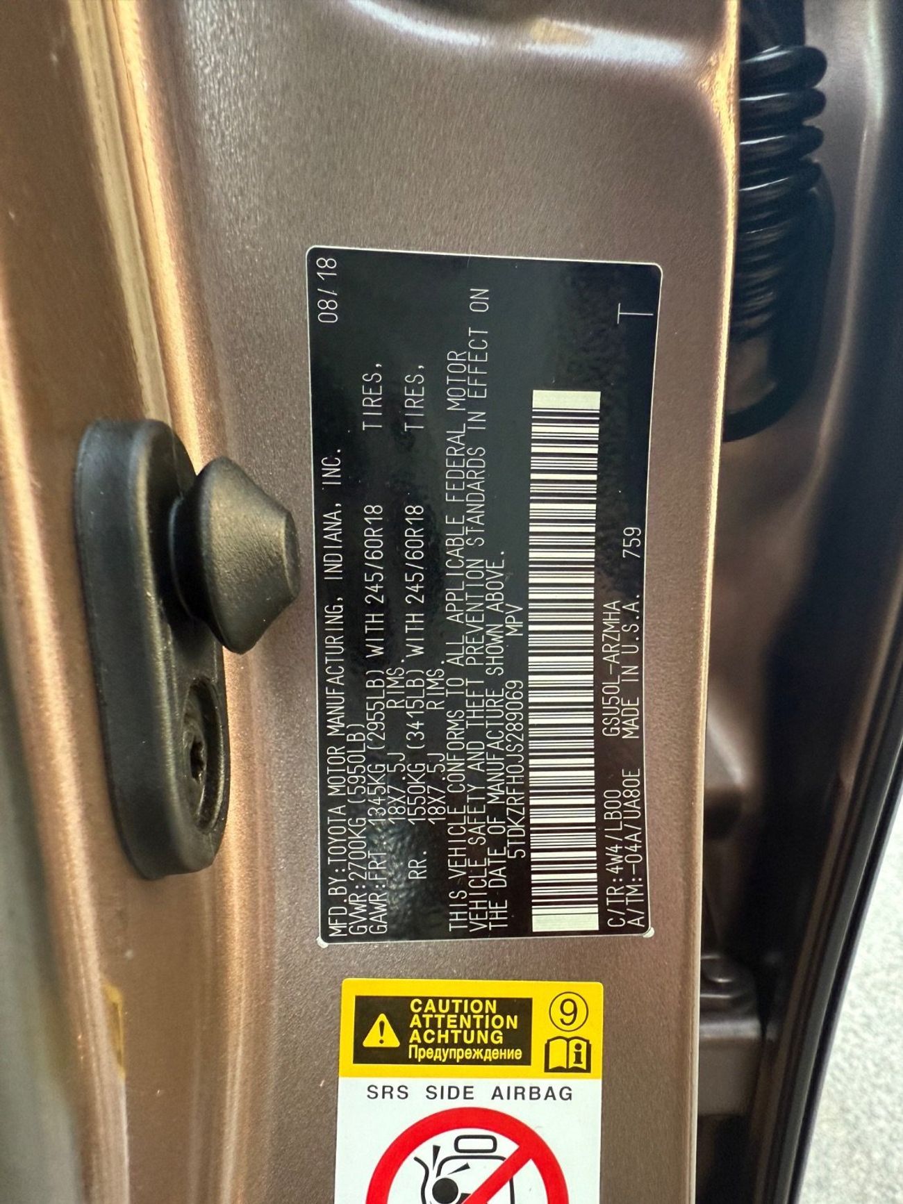 Toyota Highlander 2018 XLE LIMITED FULL OPTION AWD USA SPEC