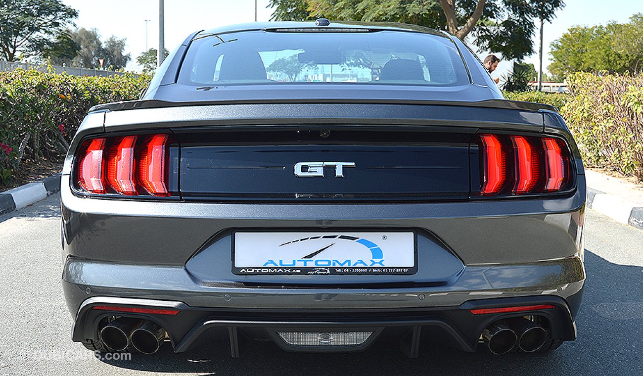 فورد موستانج GT Premium, 5.0, V8, GCC, عداد رقمي, الضمان: 3 سنوات أو 100,000 كم + الخدمة: 60,000 كم, 2019