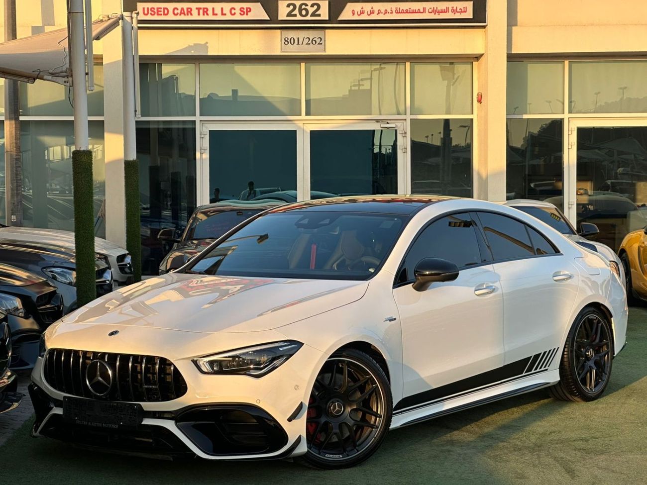 مرسيدس بنز CLA 45 S  AMG مرسيدس CLA45S وارد كلين تايتل صبغ وكاله بحاله ممتازه فل ابشن
