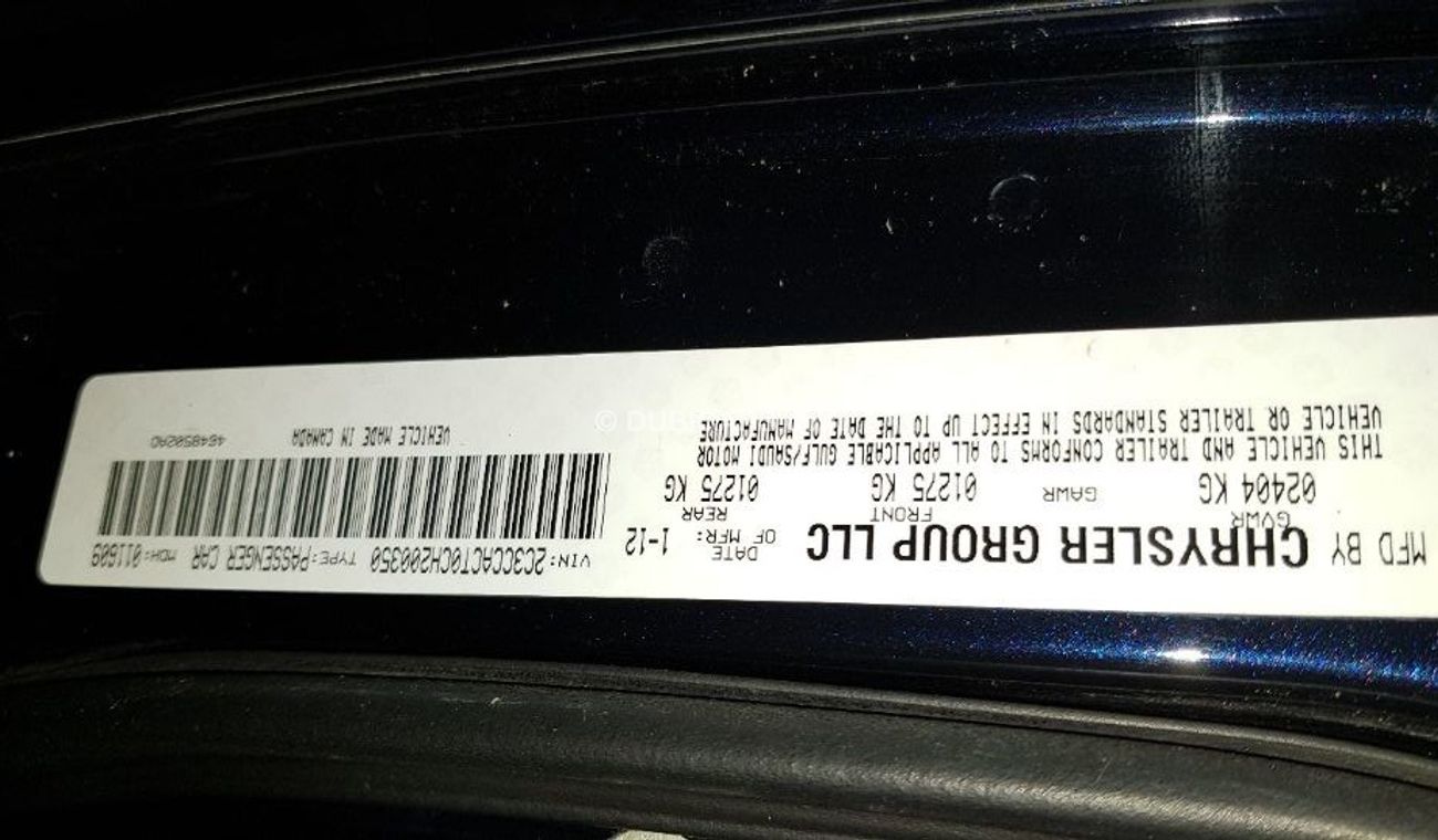 كرايسلر 300C 2012 Model Hemi Full options clean car Gulf specs