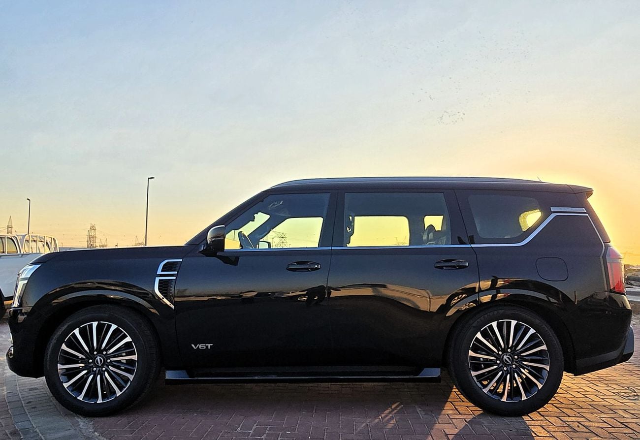 نيسان باترول Nissan Patrol LE Platinum City 3.5l Twin turbo petrol A/T 4WD SUV Black Color Inside Tan GCC 2026 Mo